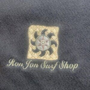 Ron Jon Surf Shop Black Tank Dress / Cover-Up – Y2K Beach Vibes, Terry-Lined Str